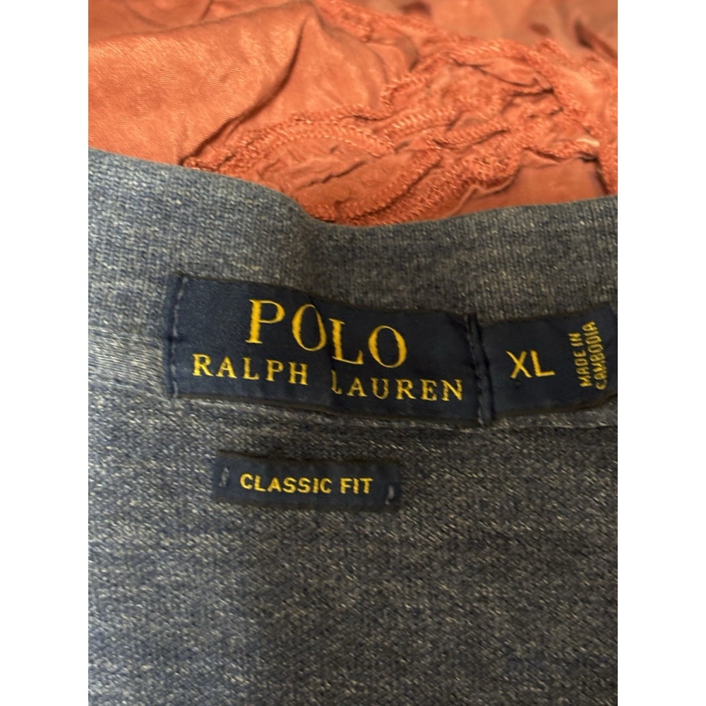 Polo Ralph Lauren Classic Fit Polo Shirt Men's XL Heathered Blue Cotton - Picture 4 of 6